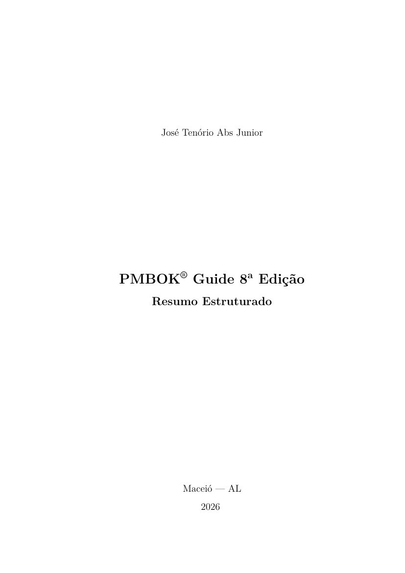 Capa do resumo PMBOK 8